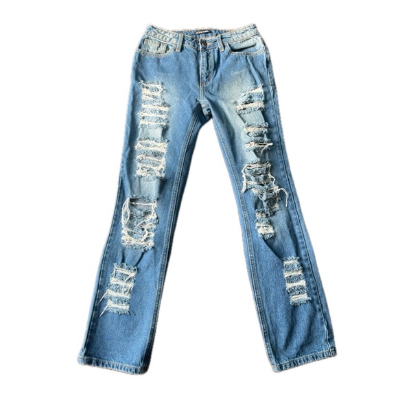 Distressed denim jeans - Picture 2 of 7